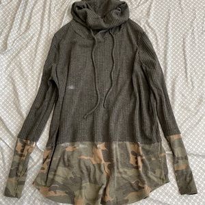 BiBi Cowl Neck Waffle Tunic